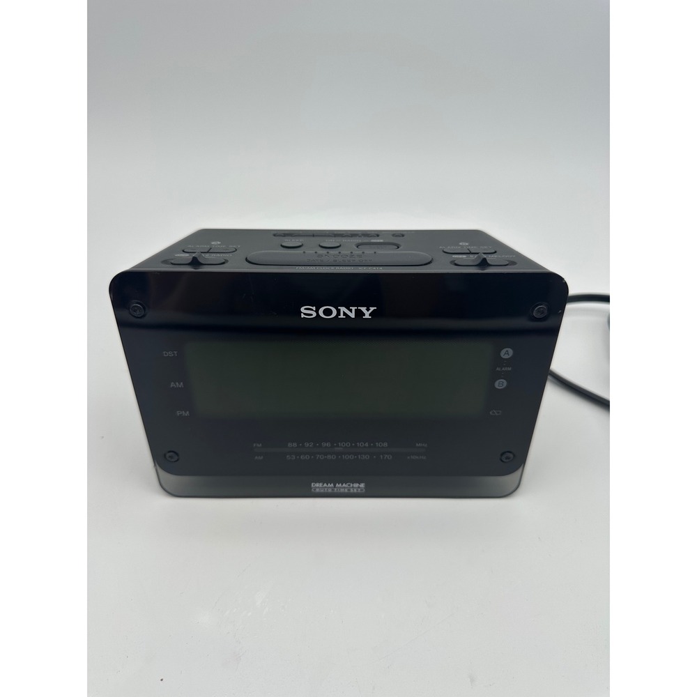 Sony Dream Machine ICF-C414 Dual Alarm Clock Radio Black Digital AM FM‎ Tested